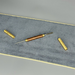 Нож  № 0702 для колки прессованного чая (темное дерево)